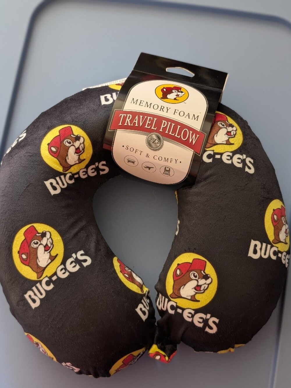 NWT Buc-ee's Memory Foam Travel Pillow Soft & Comfy